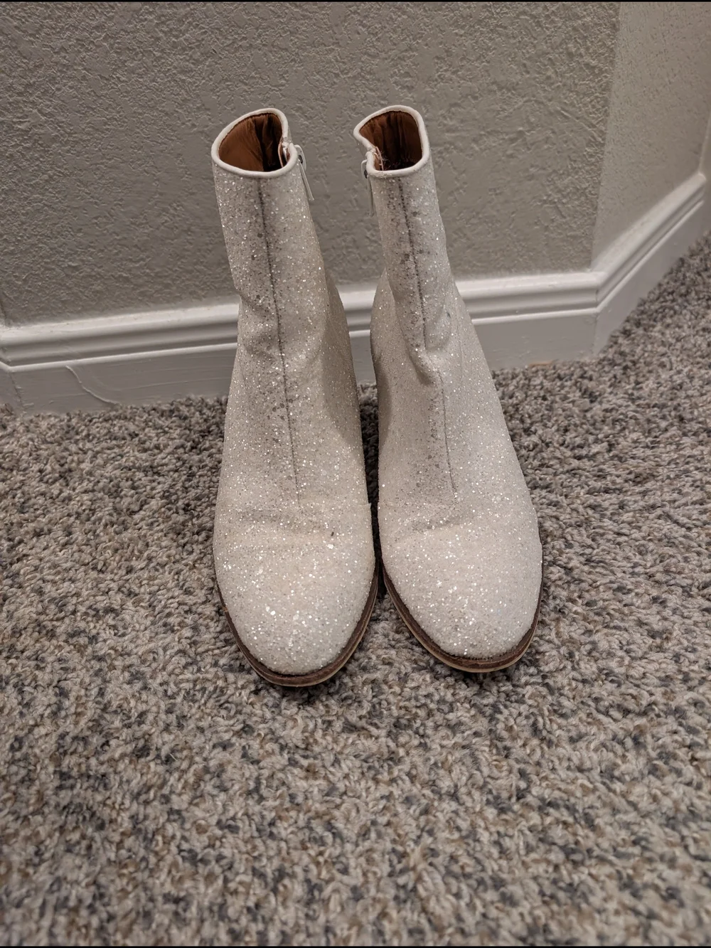 Sparkle Ivory Women's Ankle Boots
